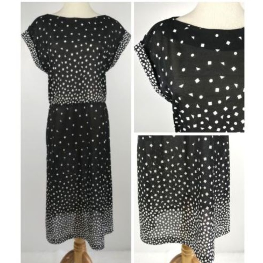 Vintage 70s JC Penney Sheer Disco Sheath Dress M